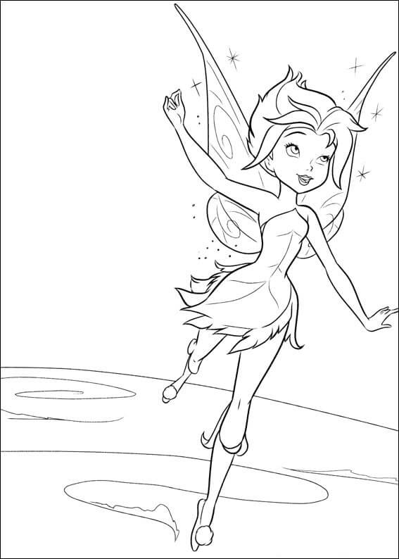 Dibujo de Hada de Dibujos Animados para Colorear