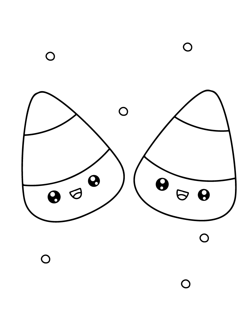Dibujo de Cute Candy Acorn Halloween Coloring Page para Colorear
