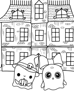 Dibujo de Friendly Ghost Halloween Coloring Page para Colorear