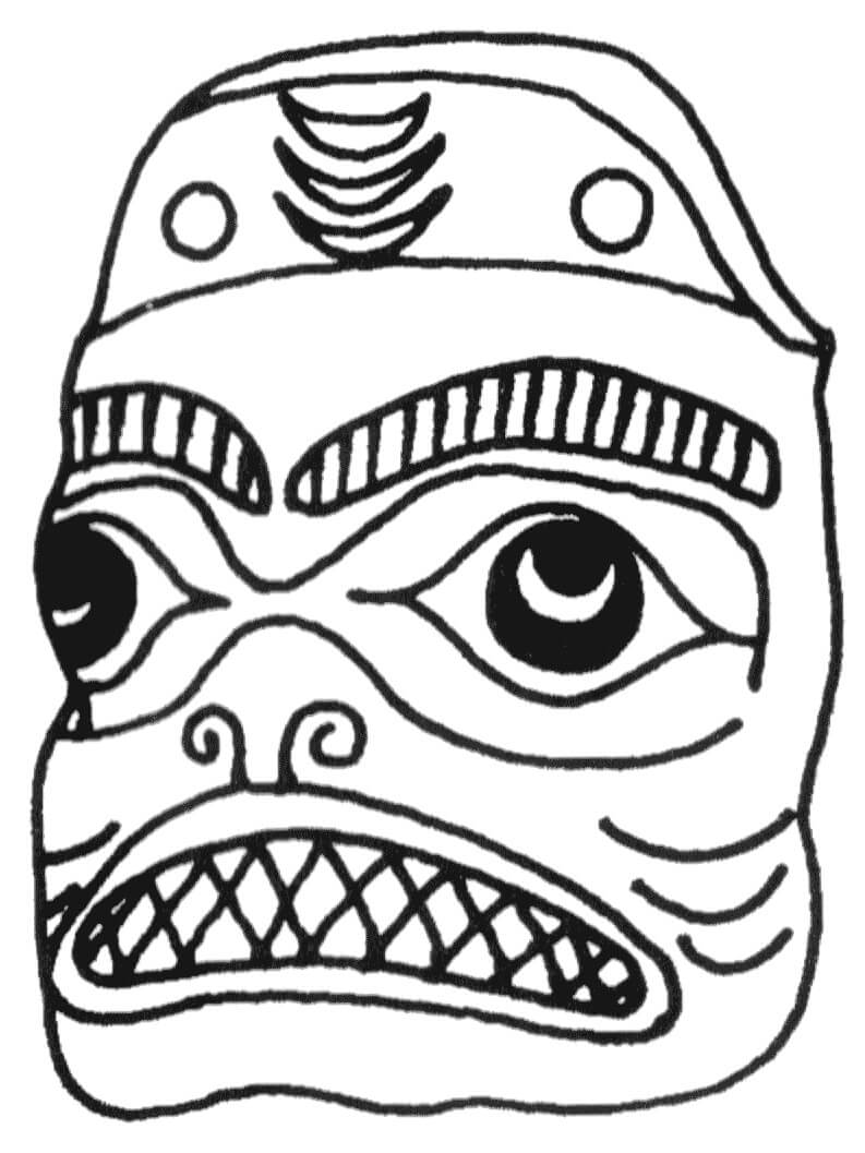 Dibujo de Mscara Aborigen para Colorear
