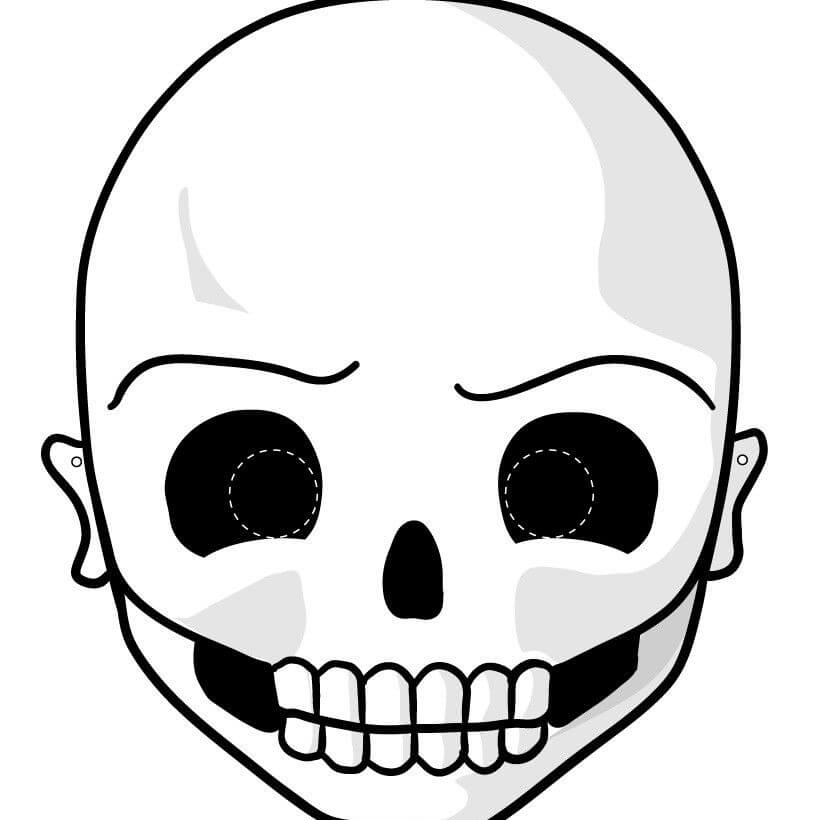 Dibujo de Mscara de Esqueleto para Colorear