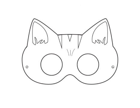 Dibujo de Mscara de Gatito Scaled para Colorear