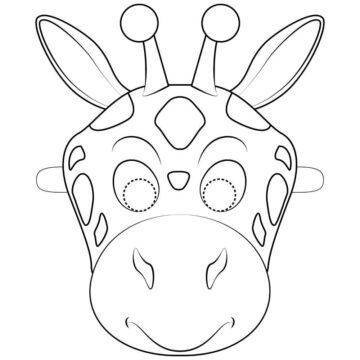Dibujo de Mscara de Jirafa para Colorear