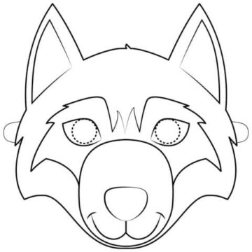 Dibujo de Mscara de Lobo para Colorear