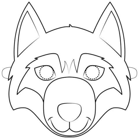Dibujo de Mscara de Lobo para Colorear