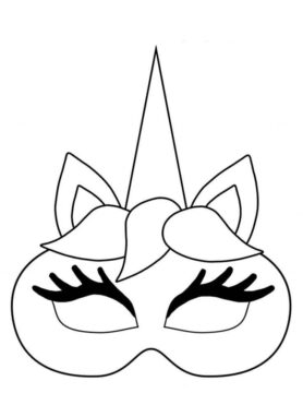 Dibujo de Mscara de Unicornio para Colorear