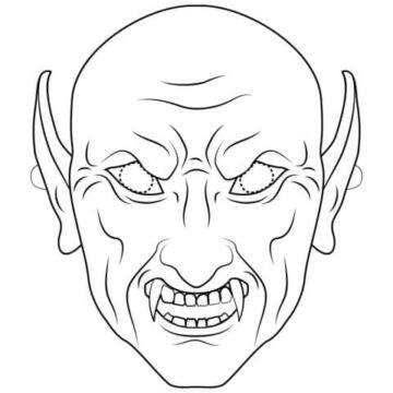 Dibujo de Mscara de Vampiro para Colorear