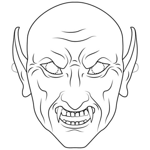 Dibujo de Mscara de Vampiro para Colorear