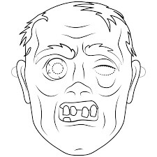 Dibujo de Mscara de Zombi para Colorear