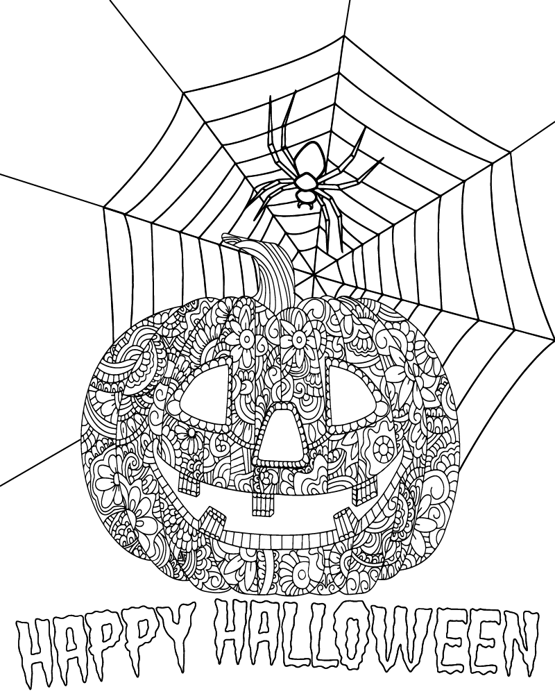 Dibujo de Detailed Pumpkin Coloring Page For Adults para Colorear