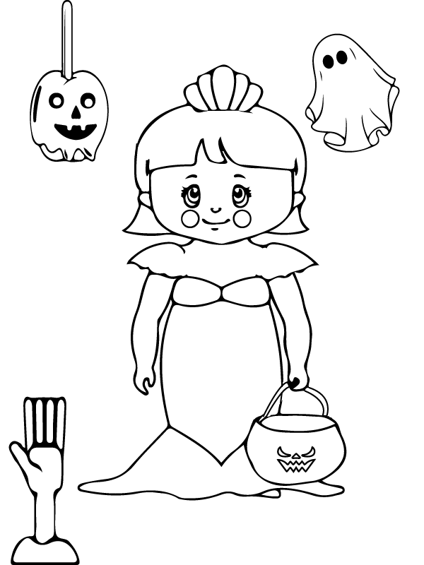 Dibujo de Fantasmas Halloween Preescolar página para Colorear