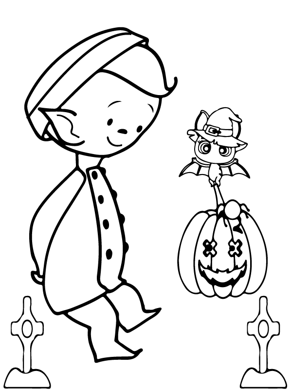 Dibujo de Halloween Preescolar Asombroso página para Colorear