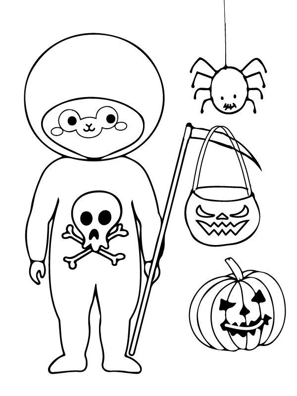 Dibujo de Halloween Preescolar Aterrador página para Colorear