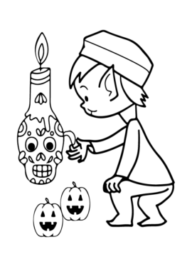 Dibujo de Halloween Preescolar Espeluznante página para Colorear