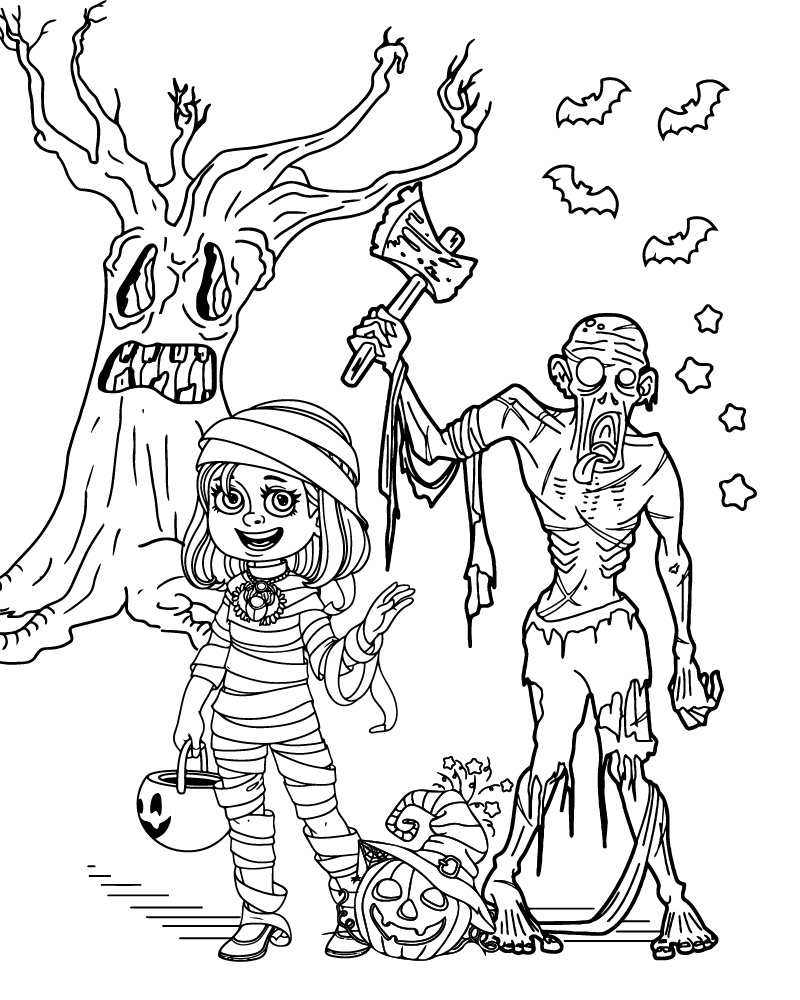 Dibujo de Creepy Halloween Coloring Page 1 para Colorear