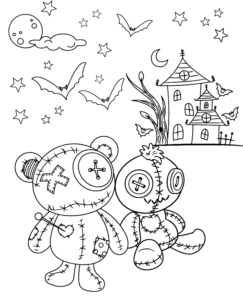 Dibujo de Cursed Doll Coloring Page 1 para Colorear