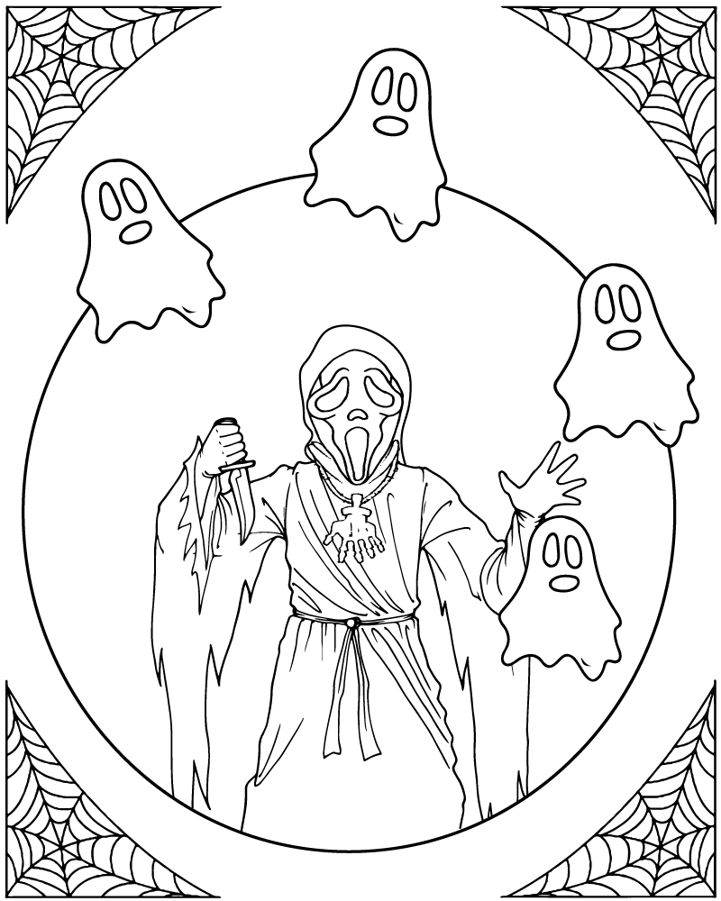Dibujo de Ghost Face Coloring Page para Colorear