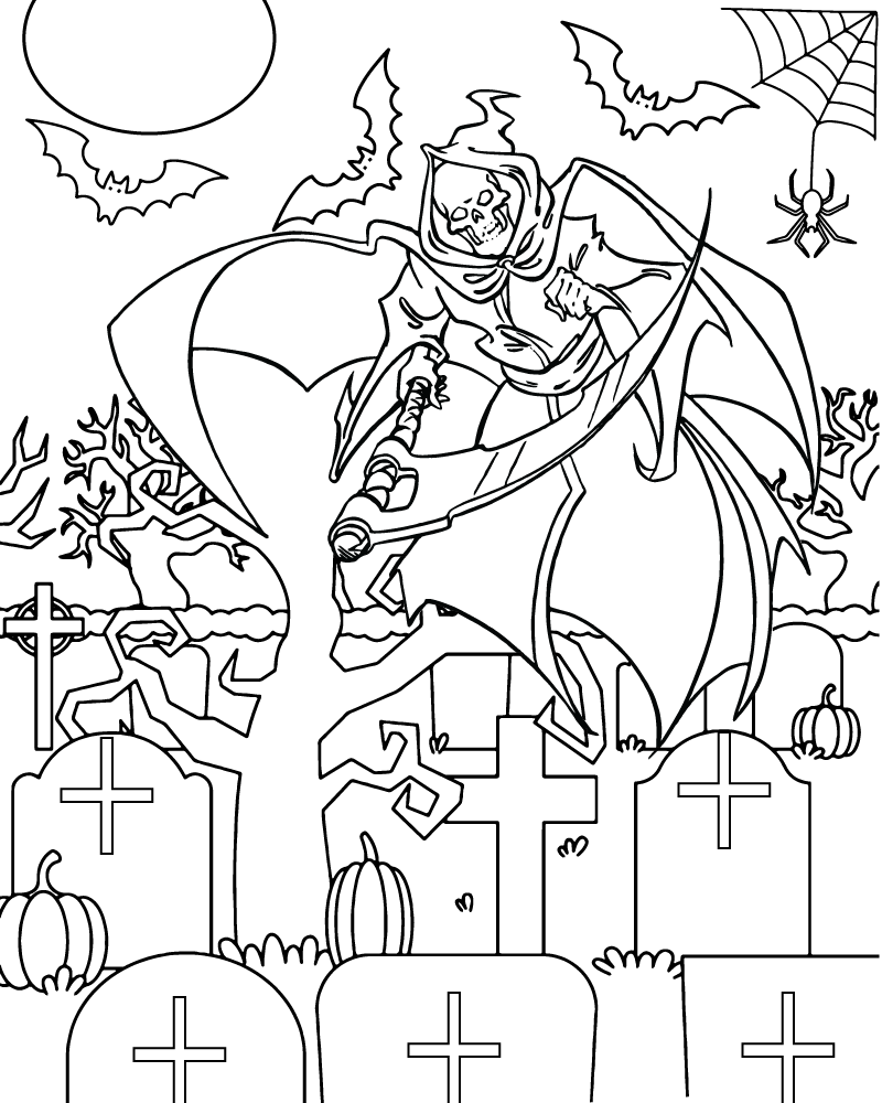 Dibujo de Grim Reaper Coloring Page para Colorear