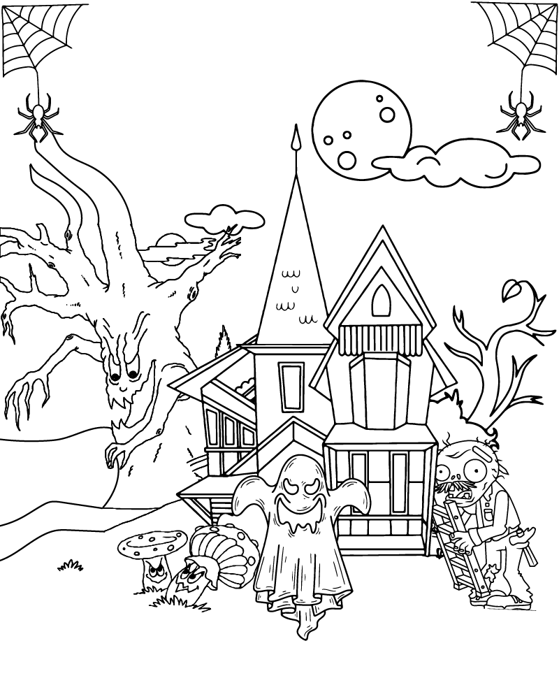 Dibujo de Haunted House Coloring Page para Colorear