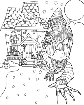 Dibujo de Horror Movie Villain Coloring Page para Colorear