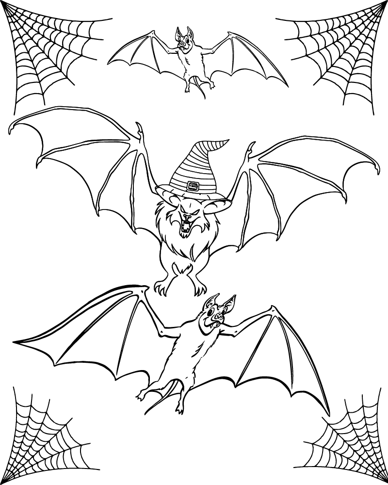 Dibujo de Scary Bat Coloring Page para Colorear