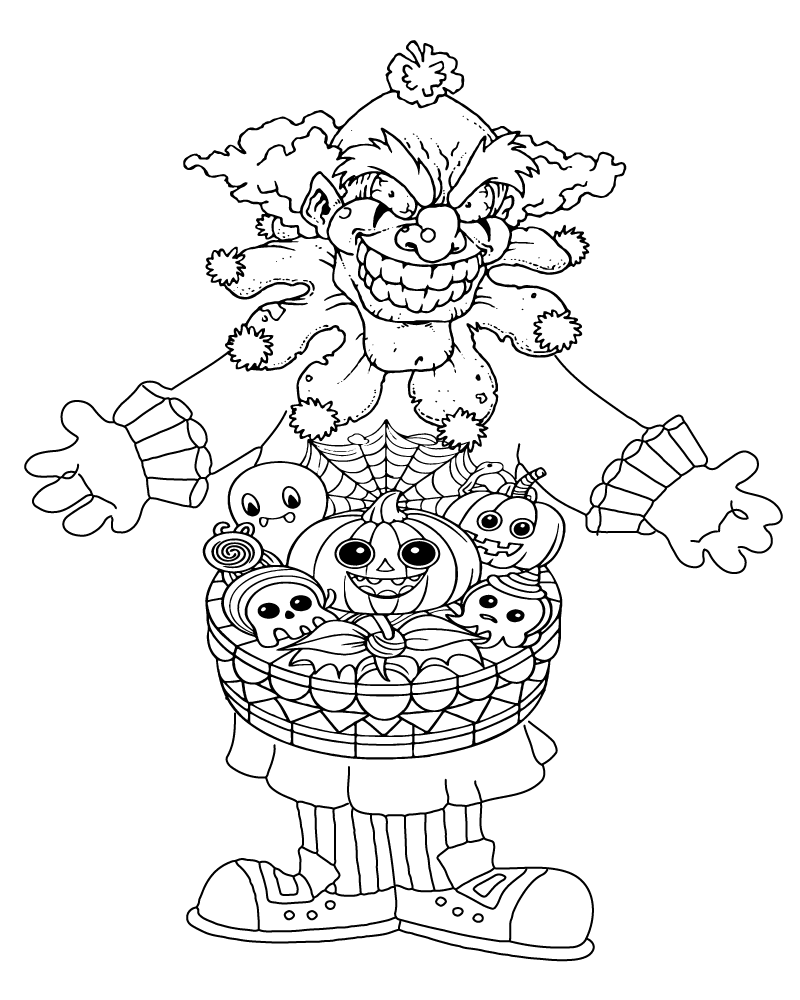 Dibujo de Scary Clown Coloring Page para Colorear