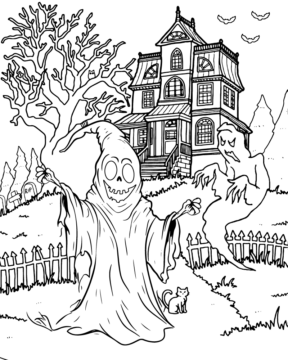 Dibujo de Scary Ghost Coloring Page para Colorear