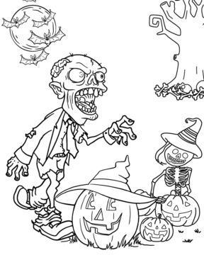 Dibujo de Scary Halloween Coloring Page Printable para Colorear