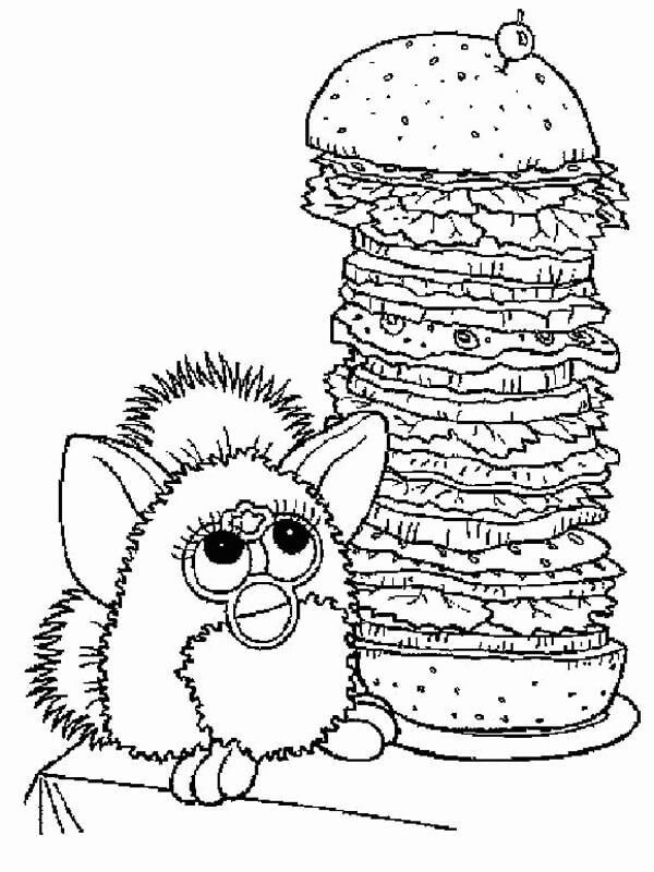 Dibujo de Duendes y Hamburguesas para Colorear