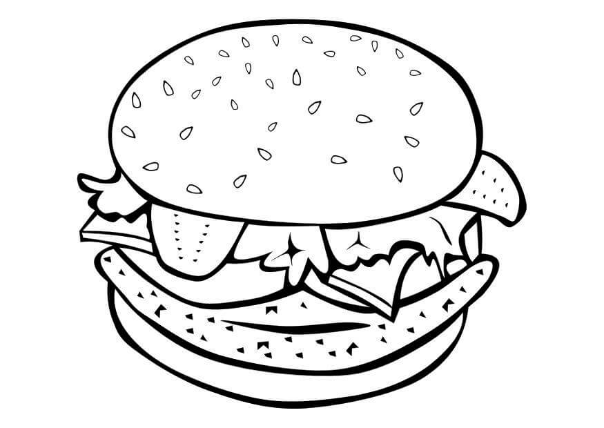 Dibujo de Hamburguesa básica para Colorear