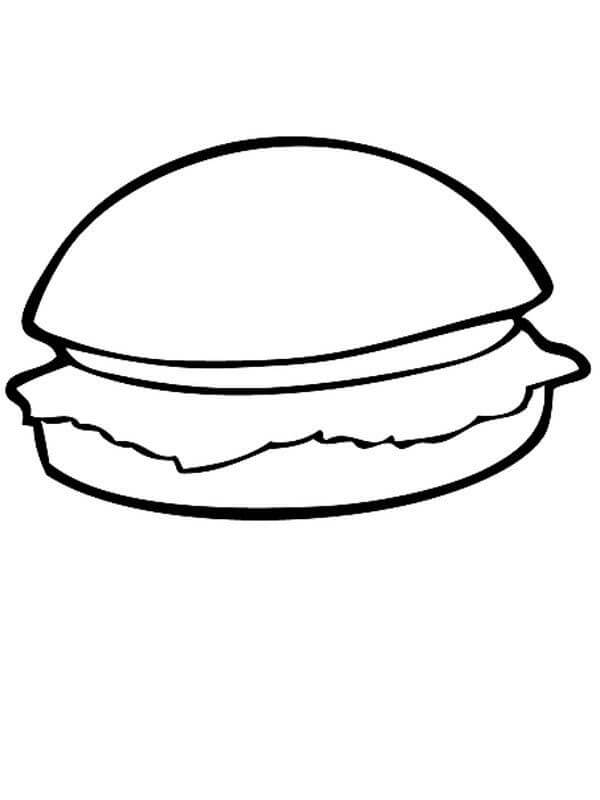 Dibujo de Hamburguesa fácil para Colorear