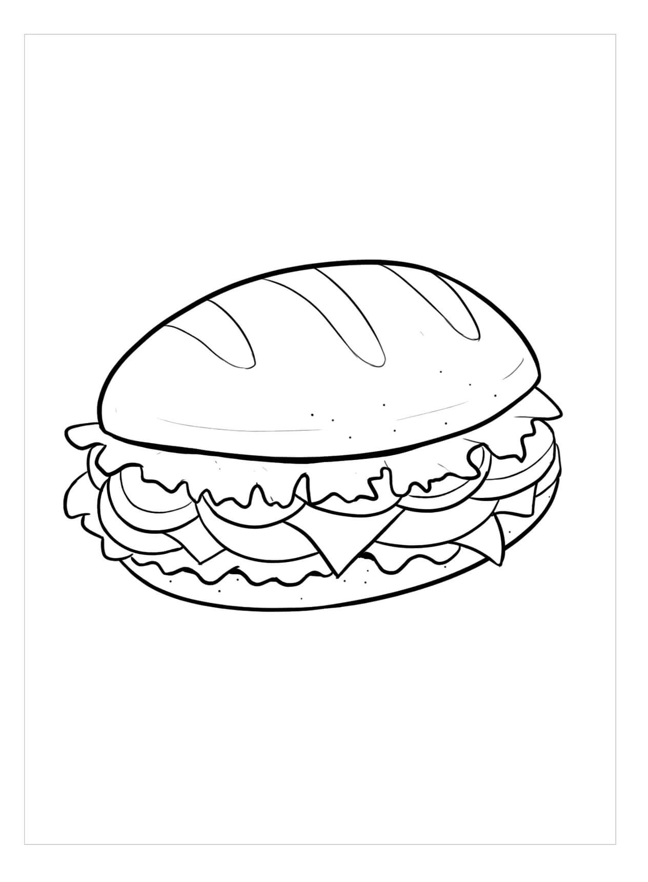 Dibujo de Hamburguesa Genial para Colorear