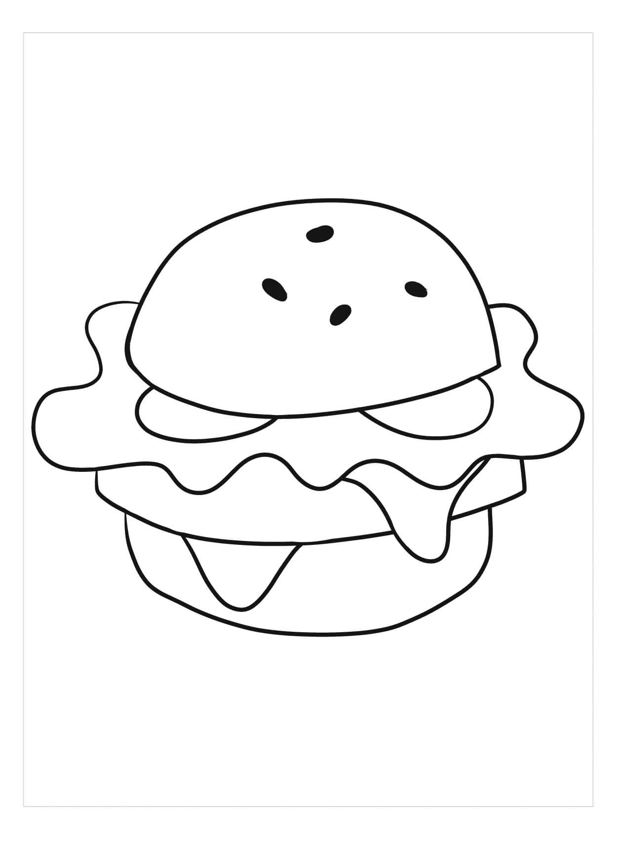 Dibujo de Hamburguesa Increible para Colorear