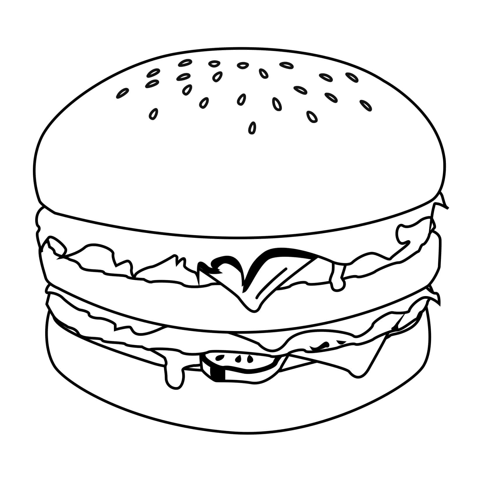 Dibujo de Hamburguesa Maravillosa para Colorear