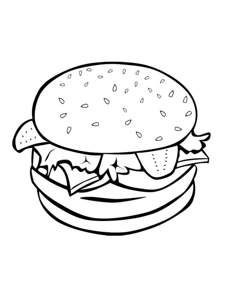 Dibujo de Hamburguesa Normal para Colorear