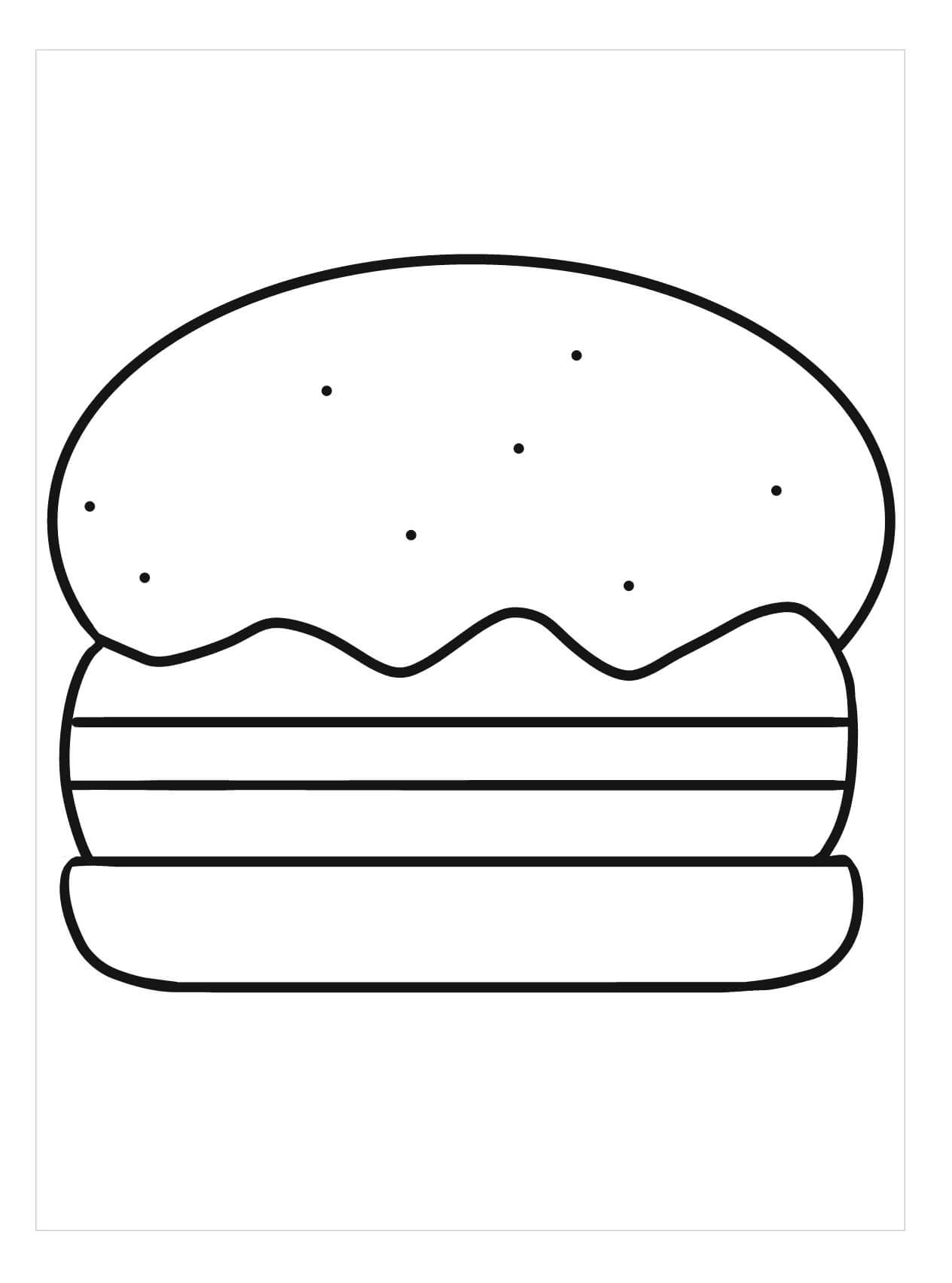 Dibujo de Hamburguesa para Imprimir para Colorear