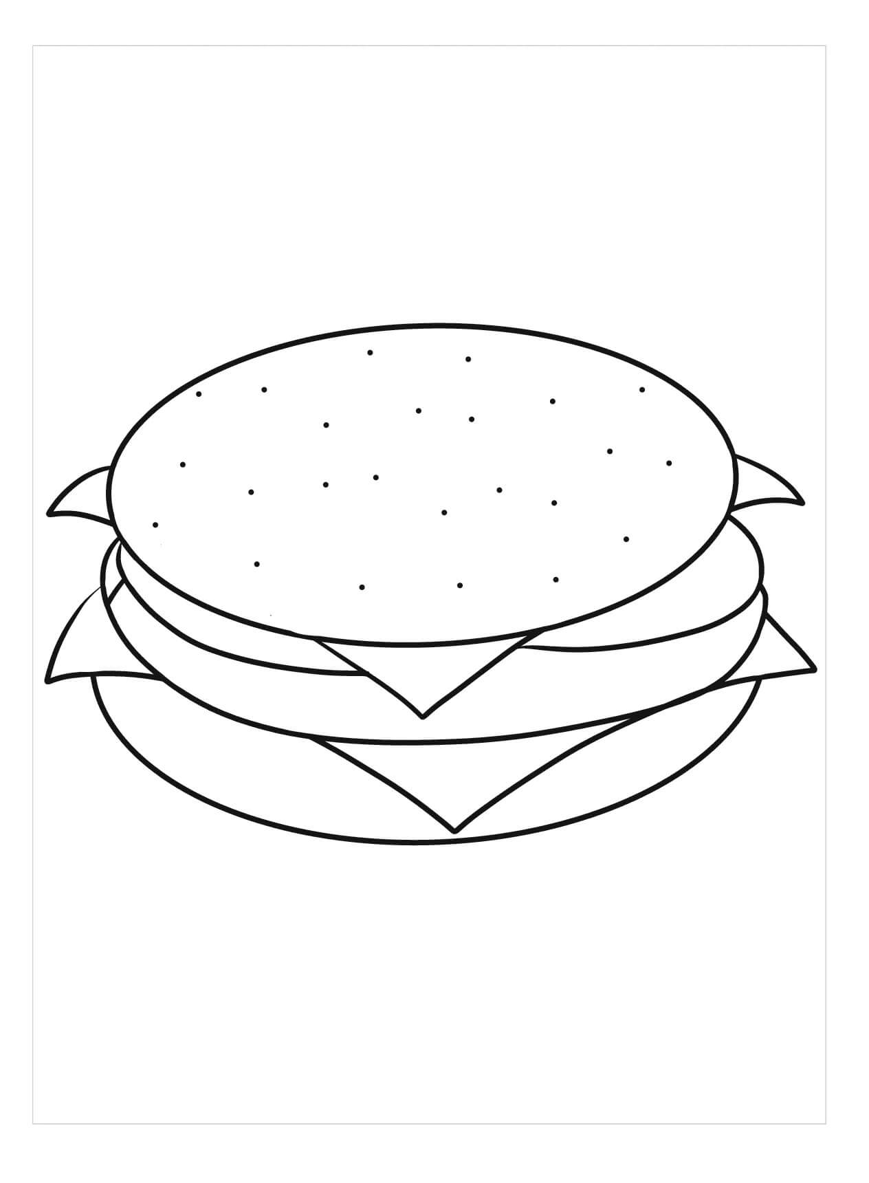 Dibujo de Hamburguesa Perfecta para Colorear