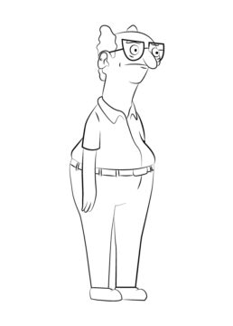 Dibujo de Ia las Hamburguesas de Bob para Colorear