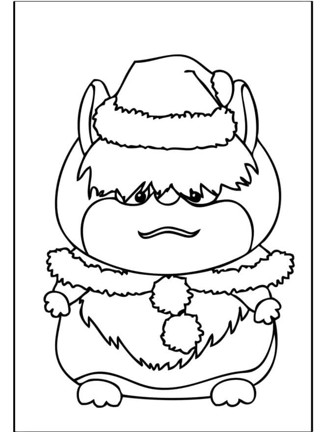 Dibujo de Hmster de Navidad para Colorear