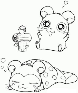 Dibujo de Hmster Durmiendo para Colorear