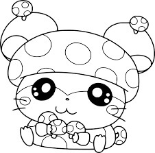 Dibujo de Hmster en Forma de Hongo para Colorear