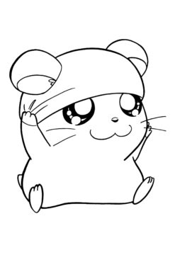 Dibujo de Hmster Lindo Sonriendo Scaled para Colorear