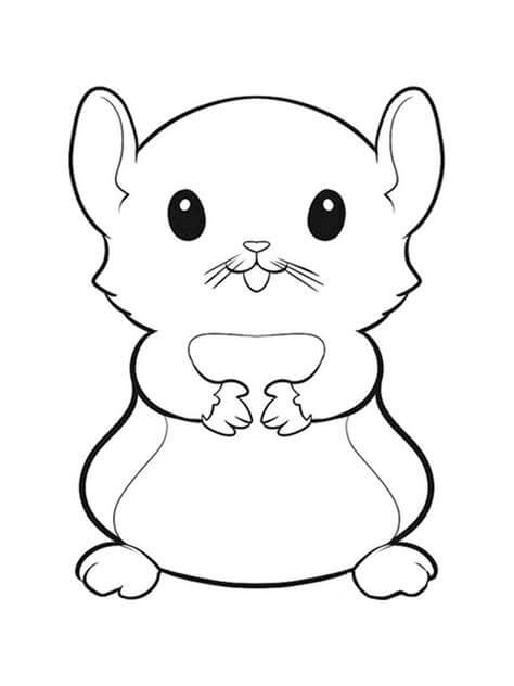 Dibujo de Hmster Sentado para Colorear