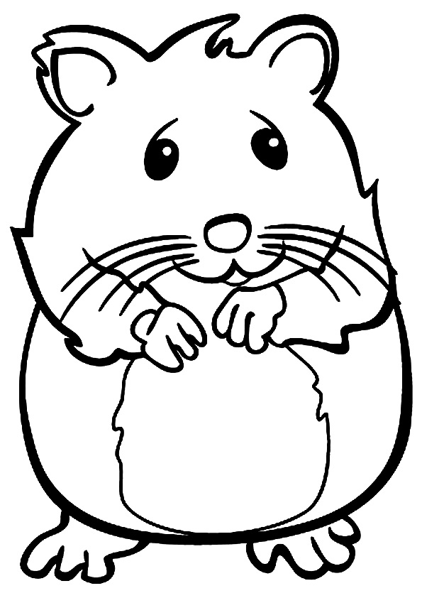 Dibujo de Hamster Sonriente para Colorear