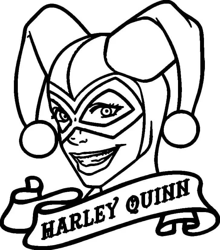 Dibujo de Dibujar la Cabeza de Harley Quinn para Colorear