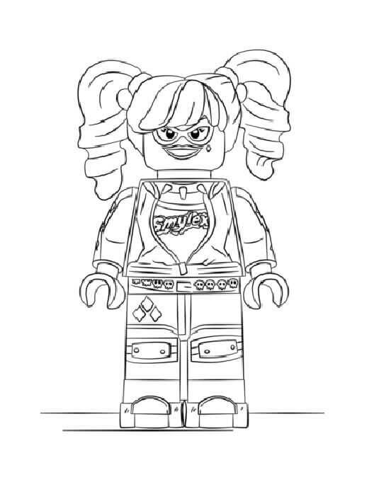 Dibujo de Divertida Lego Harley Quinn para Colorear