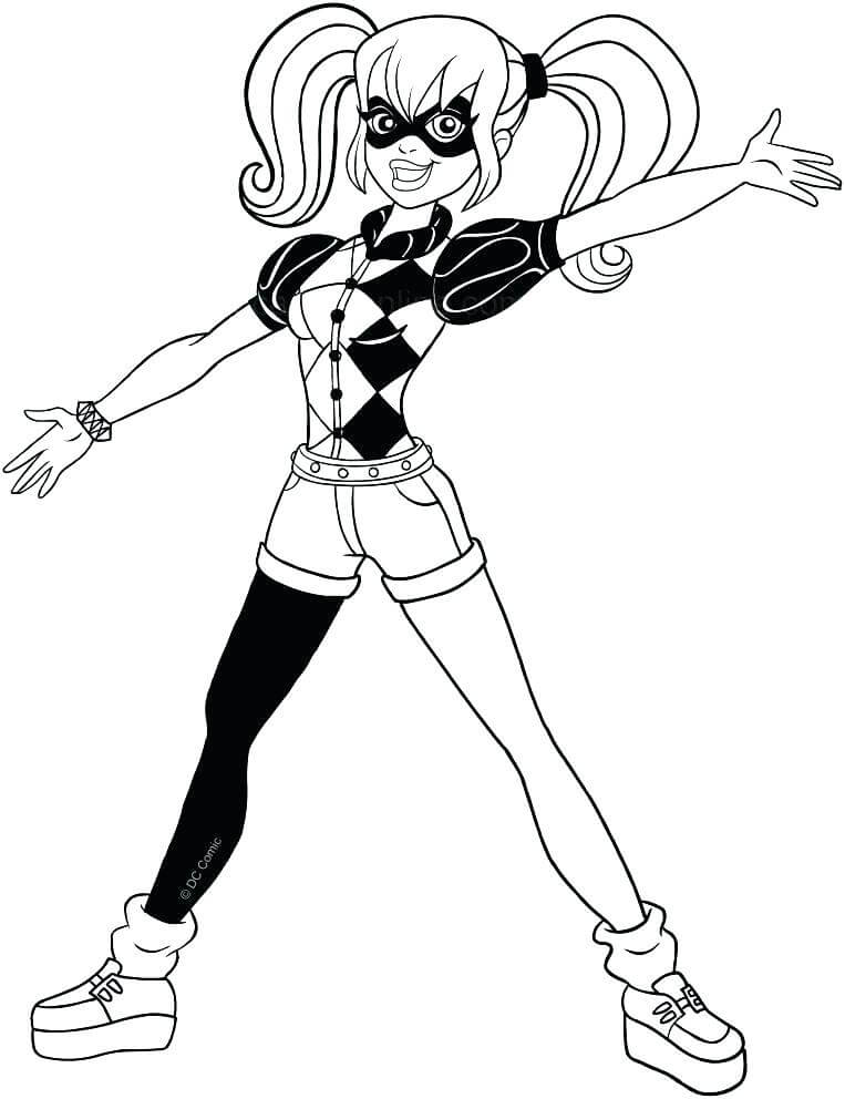 Dibujo de Feliz Harley Quinn para Colorear