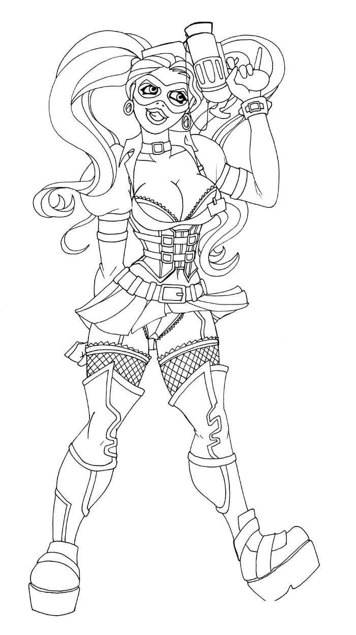 Dibujo de Gran Harley Quinn para Colorear
