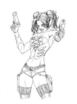 Dibujo de Impresionante Harley Quinn para Colorear