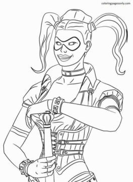 Dibujo de Retrato de Harley Quinn para Colorear